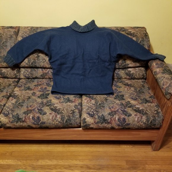 Green, heavy wool, lined, sweater/jacket, handmade, S, vintage 90s, in/outdoor - Picture 2 of 7